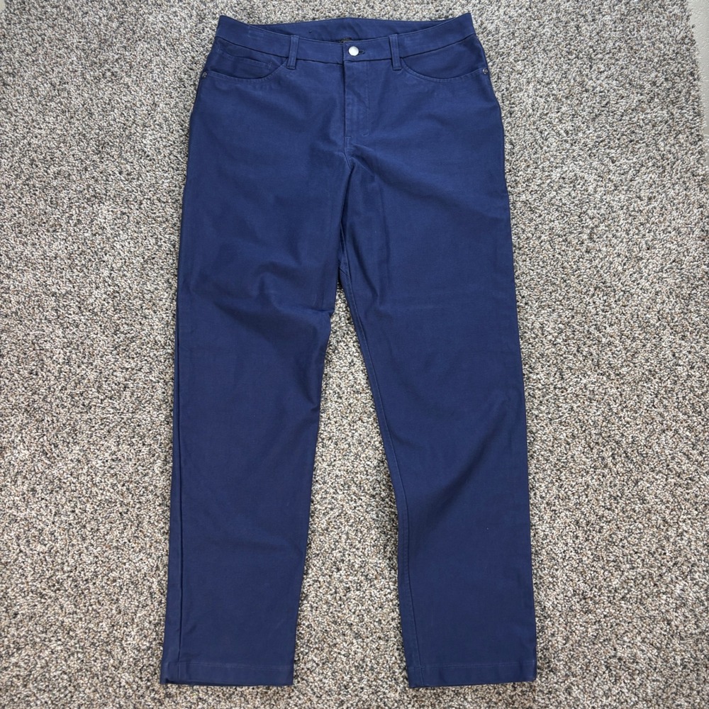 Lululemon Men's 32x30 ABC Jeans Slim Fit Navy Blue 5 Pocket Technical Trousers
